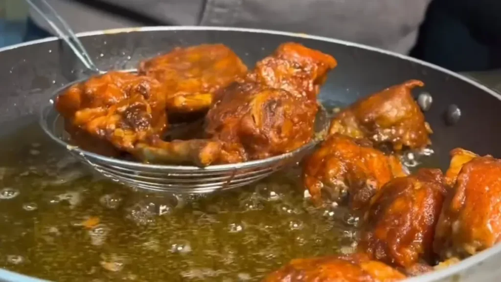 deep-frying-chicken-for-chicken-lollipop-recipe