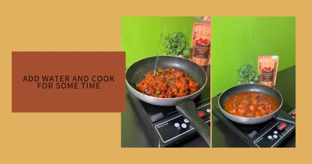 adding-water-before-simmering-to-the-chilli-chicken