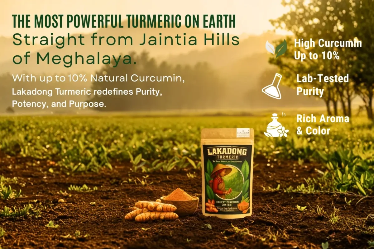 Laajawab Lakadong Turmeric Powder, GI Tagged product from Meghalaya, 100% Pure & Organic, Highest Curcumin content Upto 10%; 130gm - Image 3